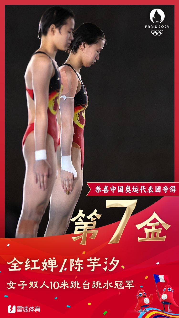 🥇雷速奥运海报：全红婵/陈芋汐获得女子双人10米跳台跳水冠军